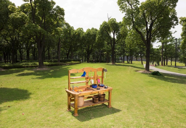 Spielküche, mit Wasseranschluss, aus Holz, Outdoor