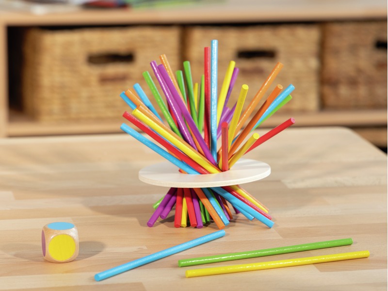 Geschicklichkeitsspiel Crazy Stick aus Holz mit 36 Stäben, ab 3 Jahren