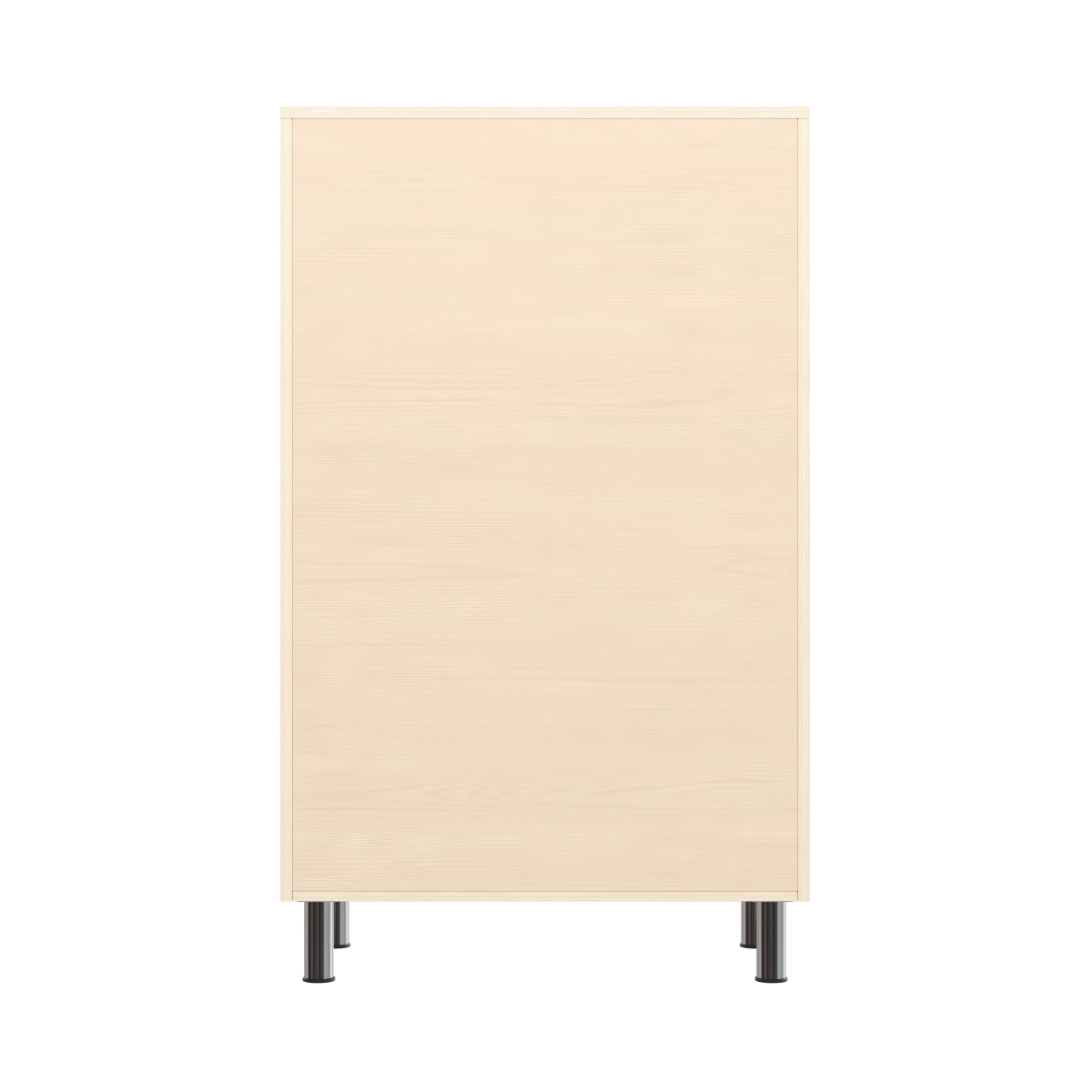 Regalschrank, mittelhoch, 2 Fächer, 24 Materialkästen, mit höhenverstellbaren Füßen, 80x39x120 cm, Ahorn