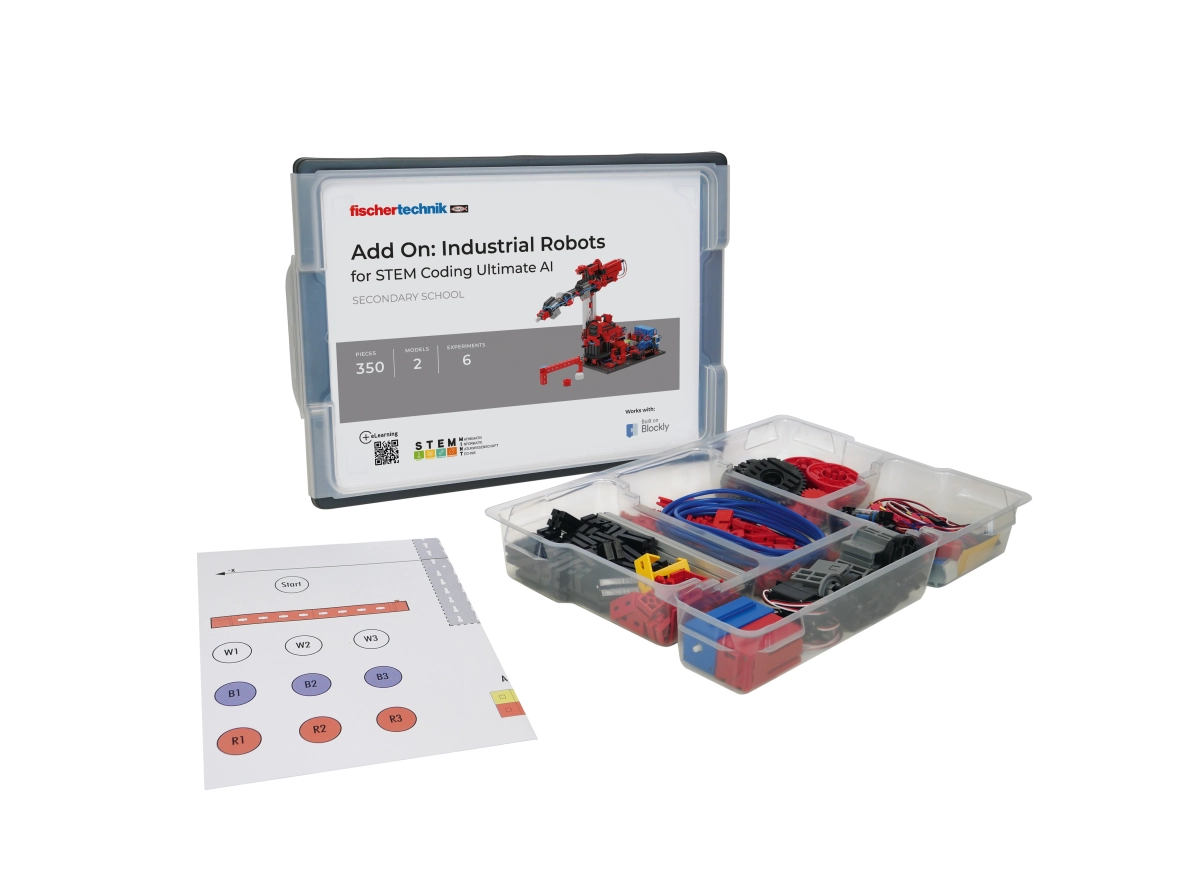 fischertechnik SC Ultimate AI Add On: Industrial Robots, Erweiterungsset Industrieroboter für STEM Coding Ultimate AI