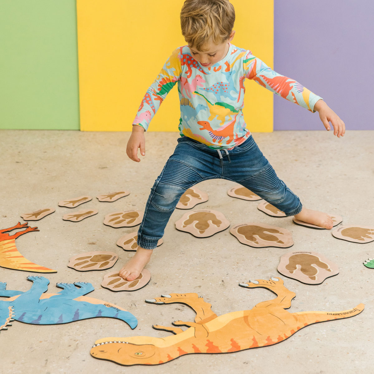 Teppichfliesen, Dinosaurier und Fußspuren, 20-teilig