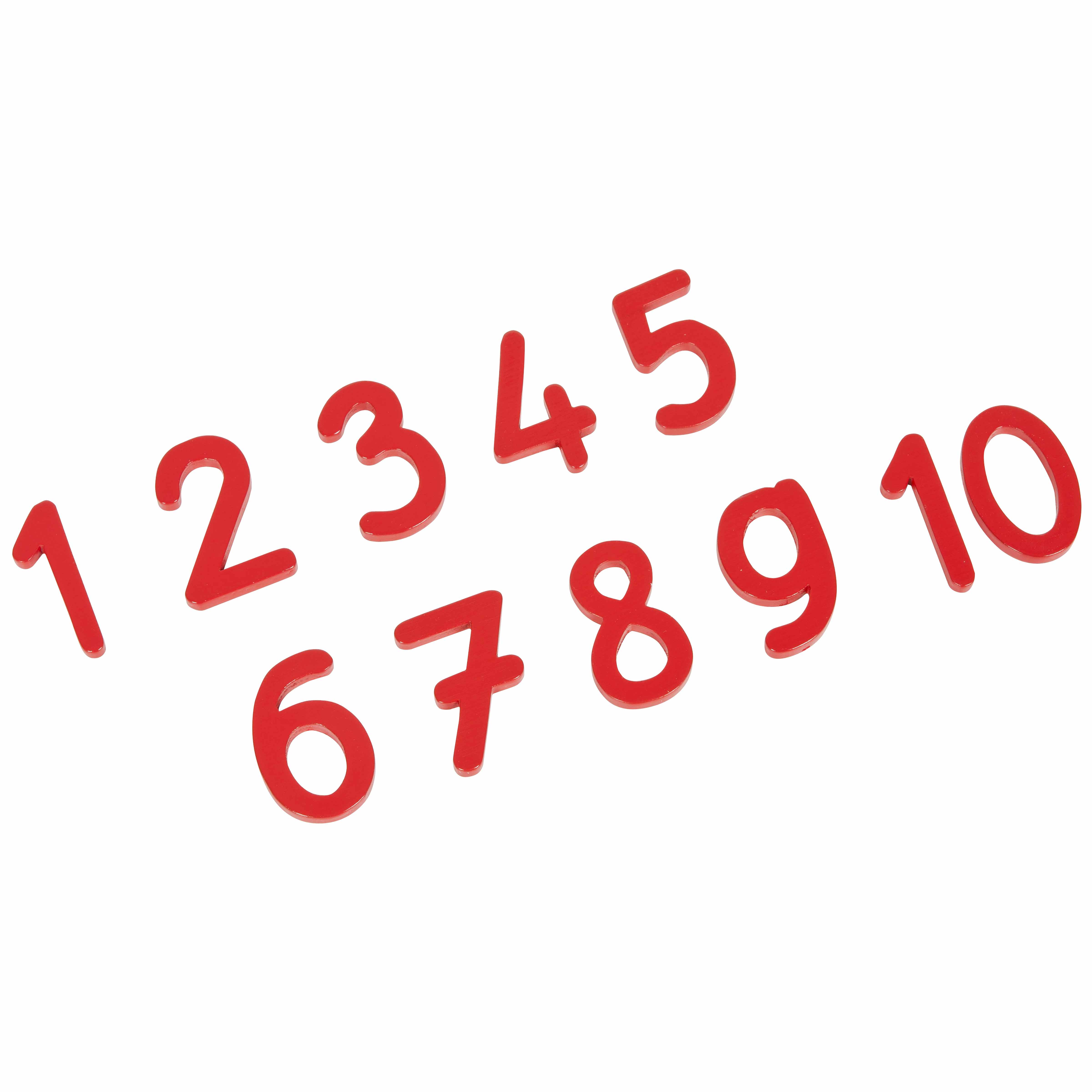 Ausgesägte rote Ziffern - Montessori Mathematik