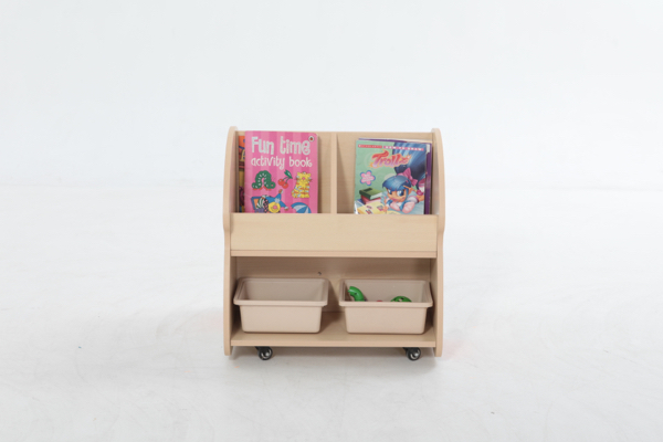 Kinder-Bücherwagen, Pilz, mit Rollen, 60x58x61 cm