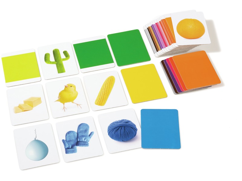 Farbspiel nach Montessori mit 36 Karten, Farben zuordnen, ab 2 Jahren