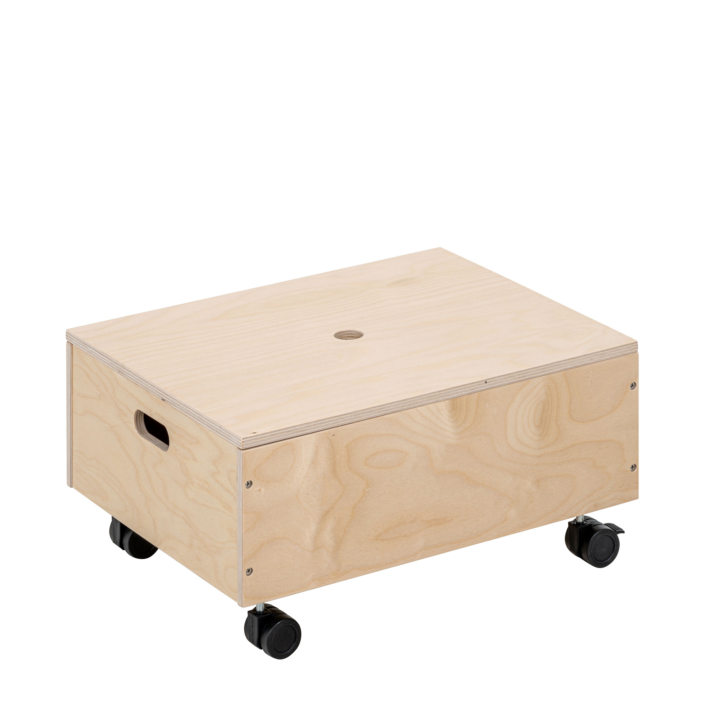 Aufbewahrungsbox klein mit Rollen aus Holz – stapelbar