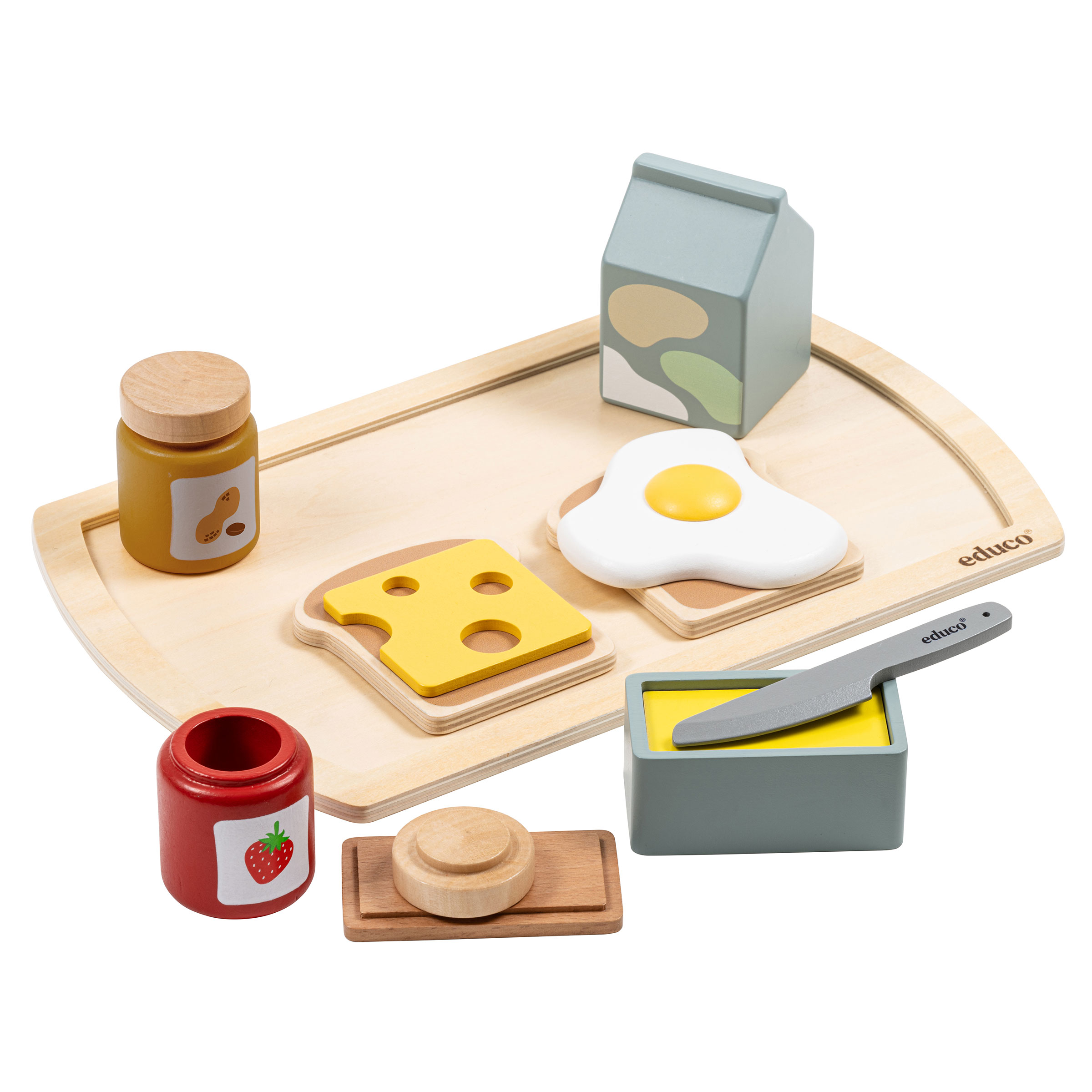 Frühstücksset für die Kinderküche, 10-teilig, Holz