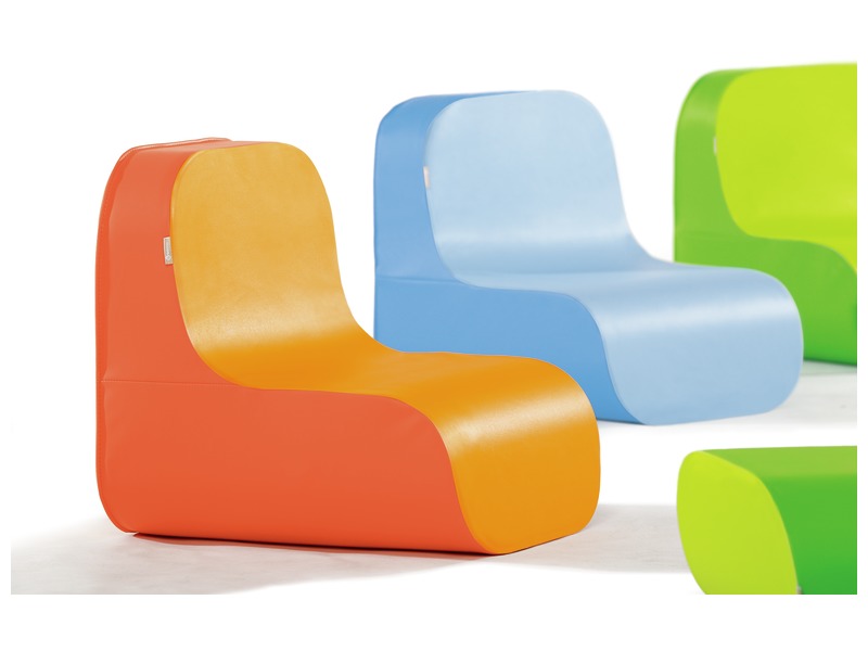 Bodensessel Tic Tac aus Schaumstoff, ab 18 Monaten, orange/hellorange