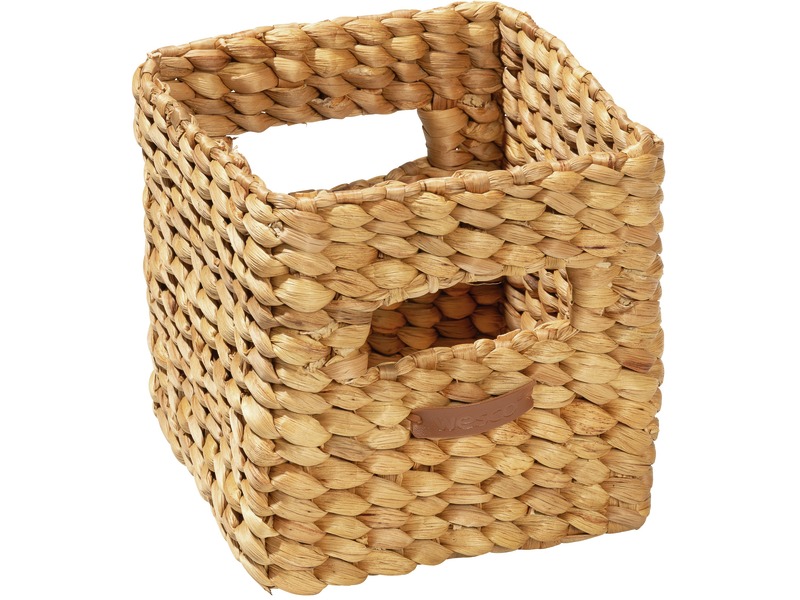 Aufbewahrungskorb aus Wasserhyazinthe, quadratisch, 18 x 18 cm, 6 Liter, natur