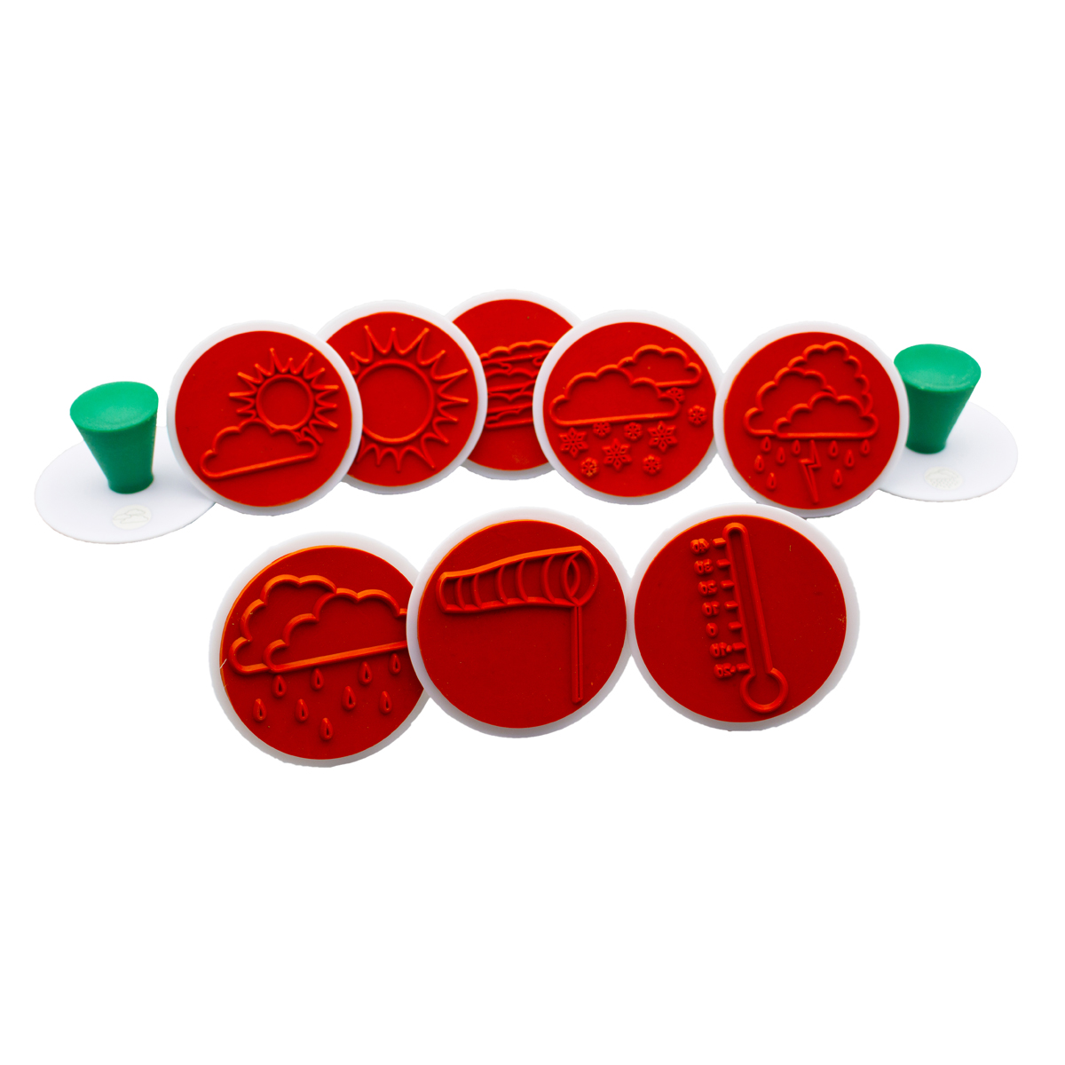 Wetterstempel 10er Set, verschiedene Wettermotive, Ø 7,5 cm