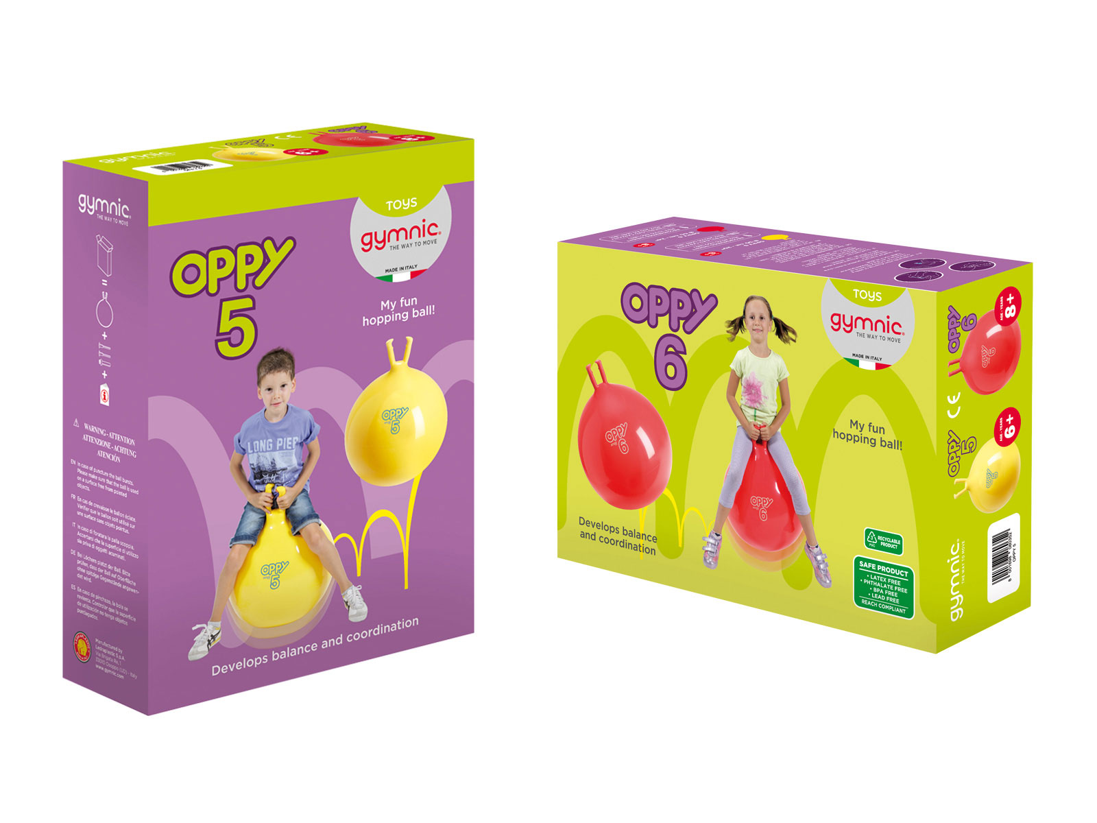 Hüpfball Gymnic Oppy 5, Ø 50 cm, gelb