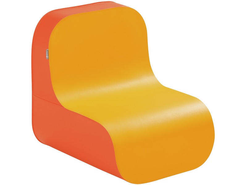 Bodensessel Tic Tac aus Schaumstoff, ab 18 Monaten, orange/hellorange