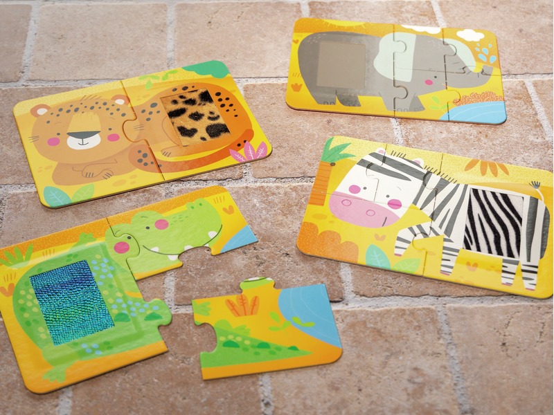 Tastpuzzles Wilde Tiere mit erhabenen Texturen, ab 2 Jahren