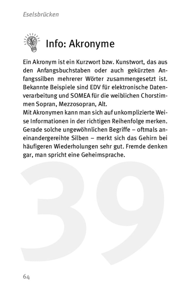 Die 50 besten Mnemo- und Merktechniken, Buch, ab 12 Jahre