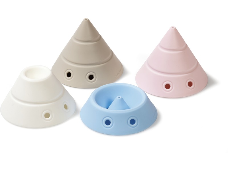 Fidget-Kegel Hix aus Silikon zum Stapeln, 4 Stück, ab 2 Jahren, pastell