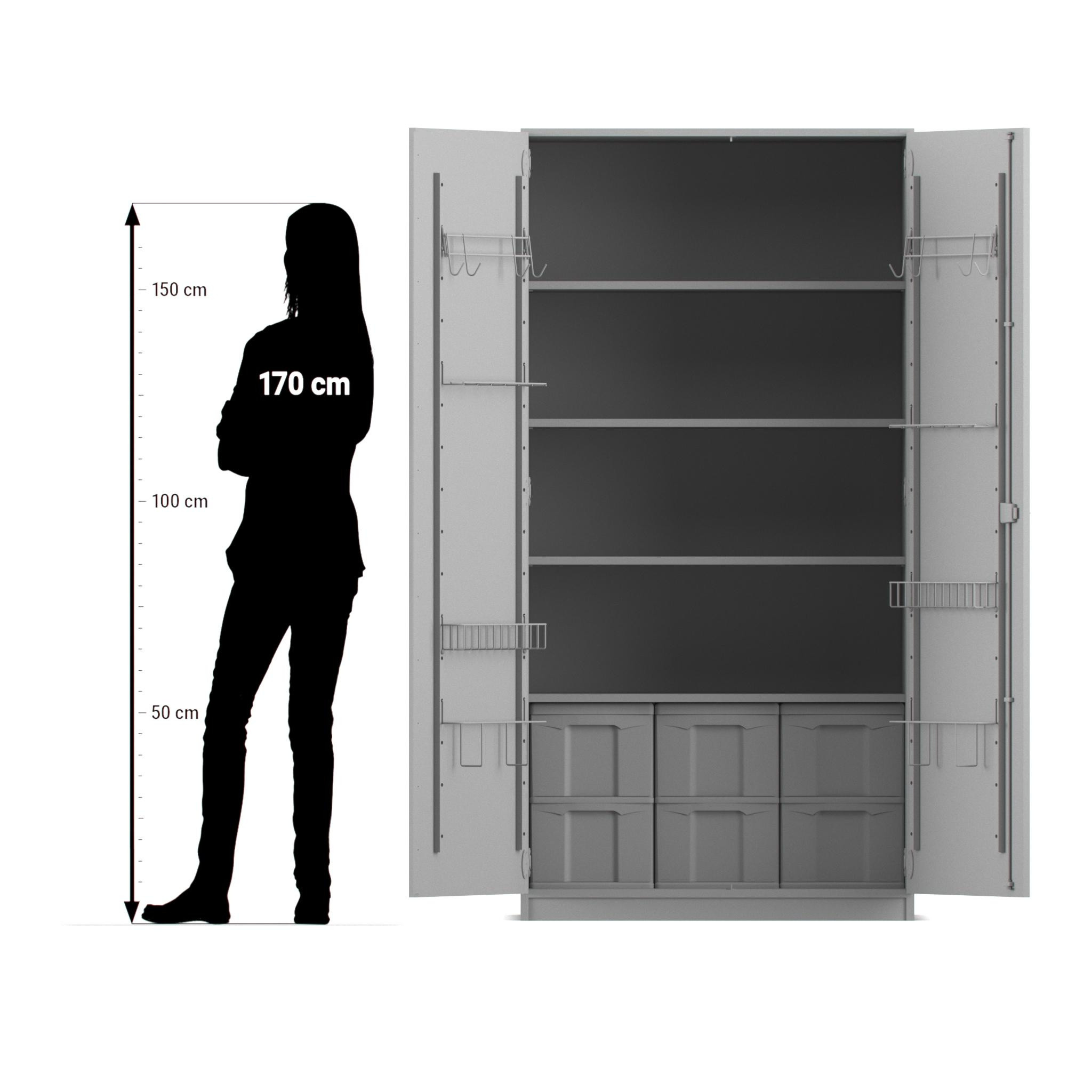 Flexeo Musikschrank, Dekor weiß, 6 große Boxen bunt, HxBxT: 190 x 94,4 x 60 cm, Dreholive