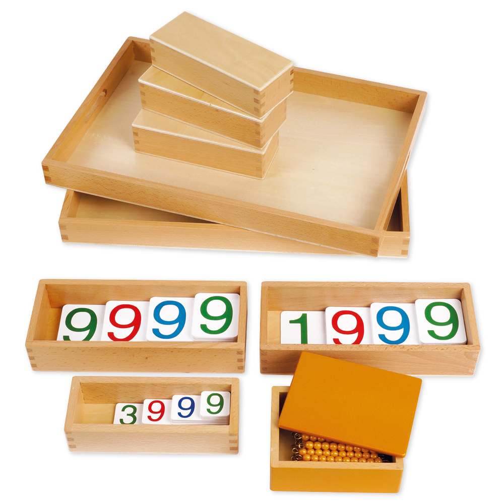 Montessori Goldenes Perlenmaterial, Komplettsatz aus Kunststoff