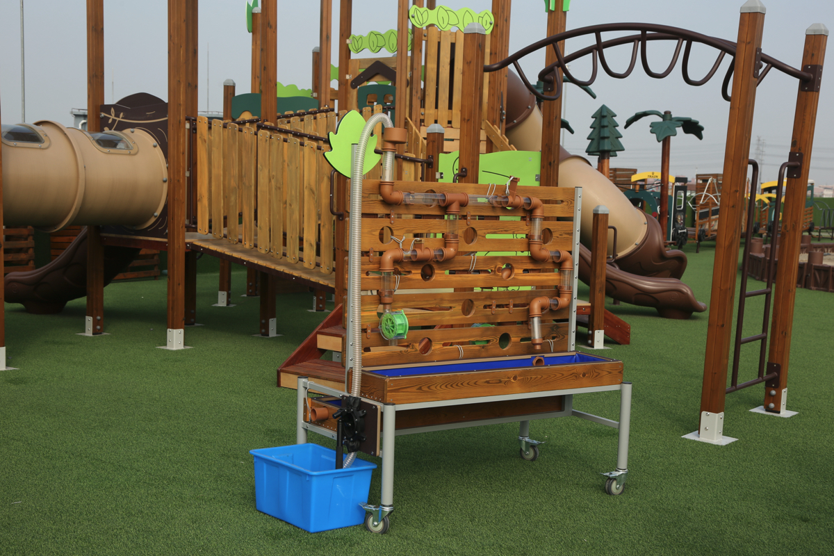 Wasser-Spielset, Bewegliche Wand mit Rohren und Becken, Outdoor
