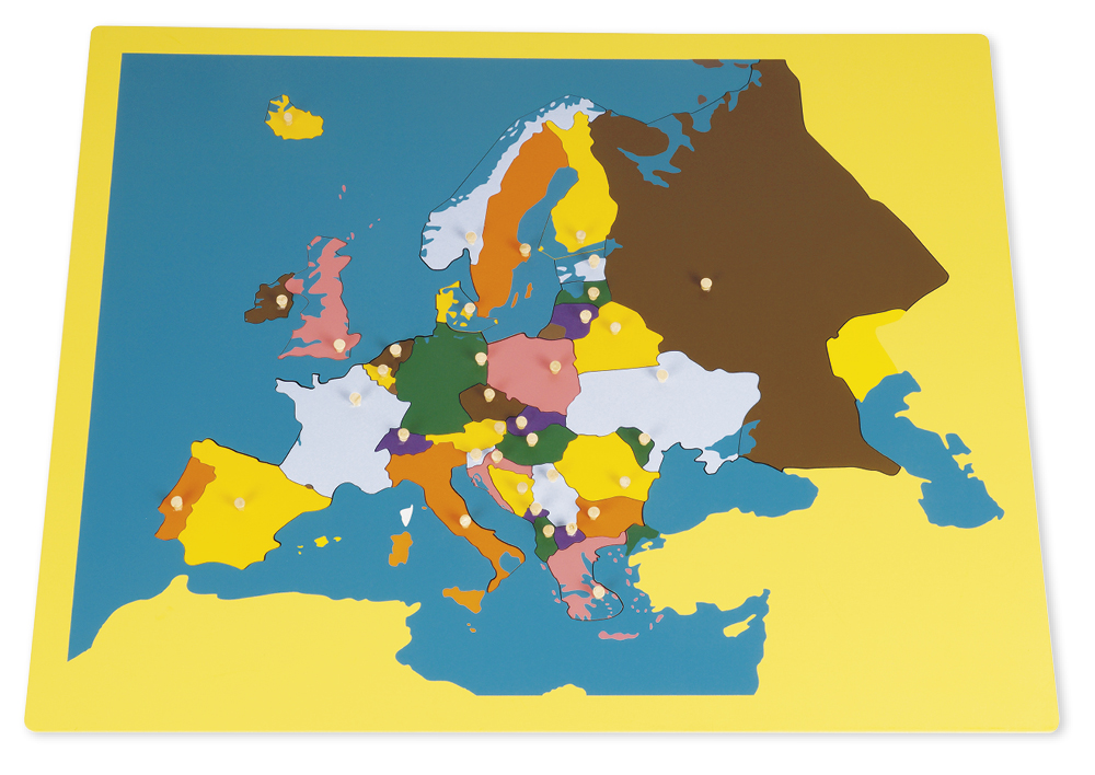Montessori Puzzlekarte Europa, ca. 57 x 45 cm