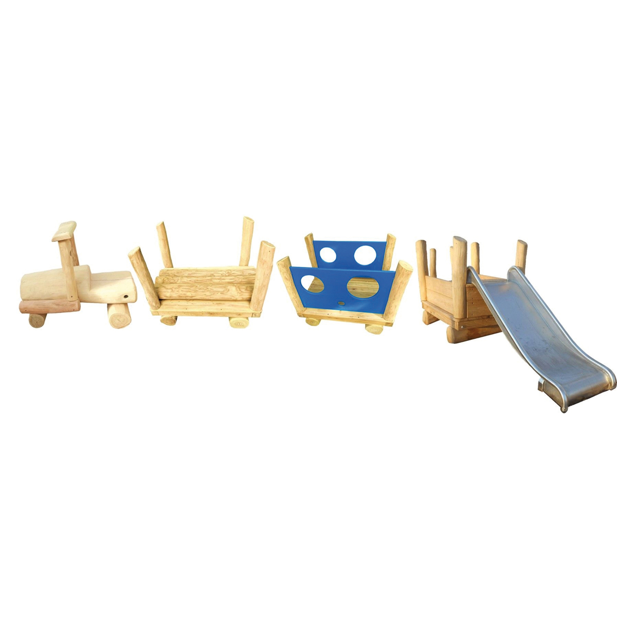 U3 Spielkombi Eisenbahn 4 teilig, Platzbedarf ca. 378 x 1084 cm, inkl. Rutsche