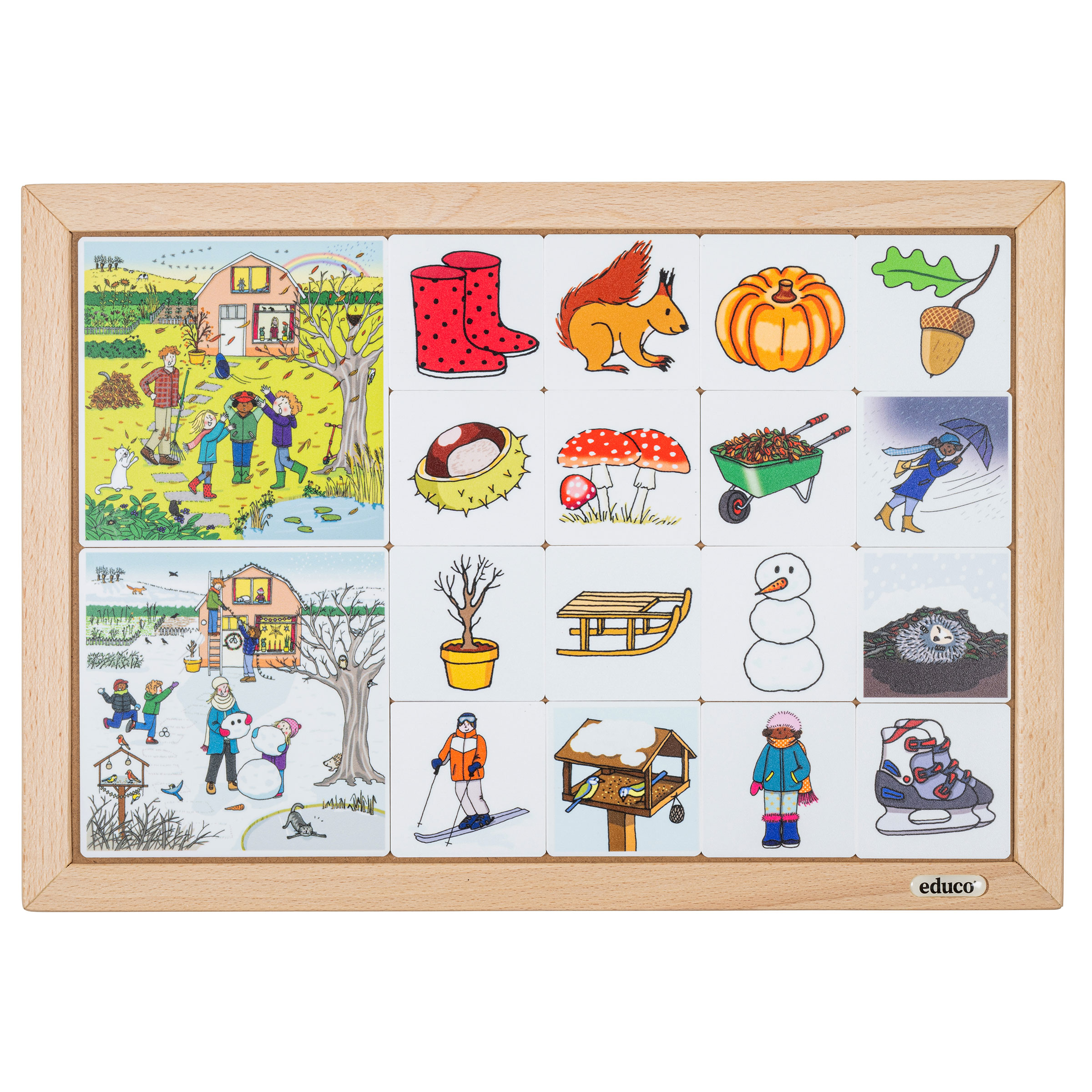 Bildspiel Herbst und Winter – Jahreszeiten-Lotto, ab 3 Jahre