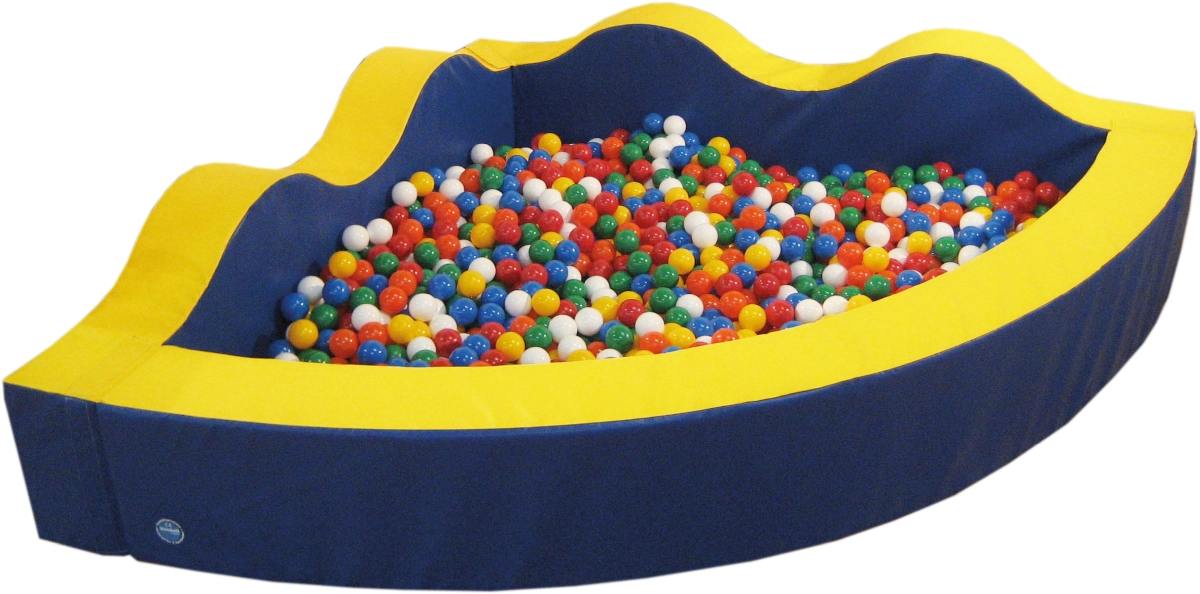 Ballbad Welle, Polyester reißfest blau/gelb, SL 200 x H 50/35 cm