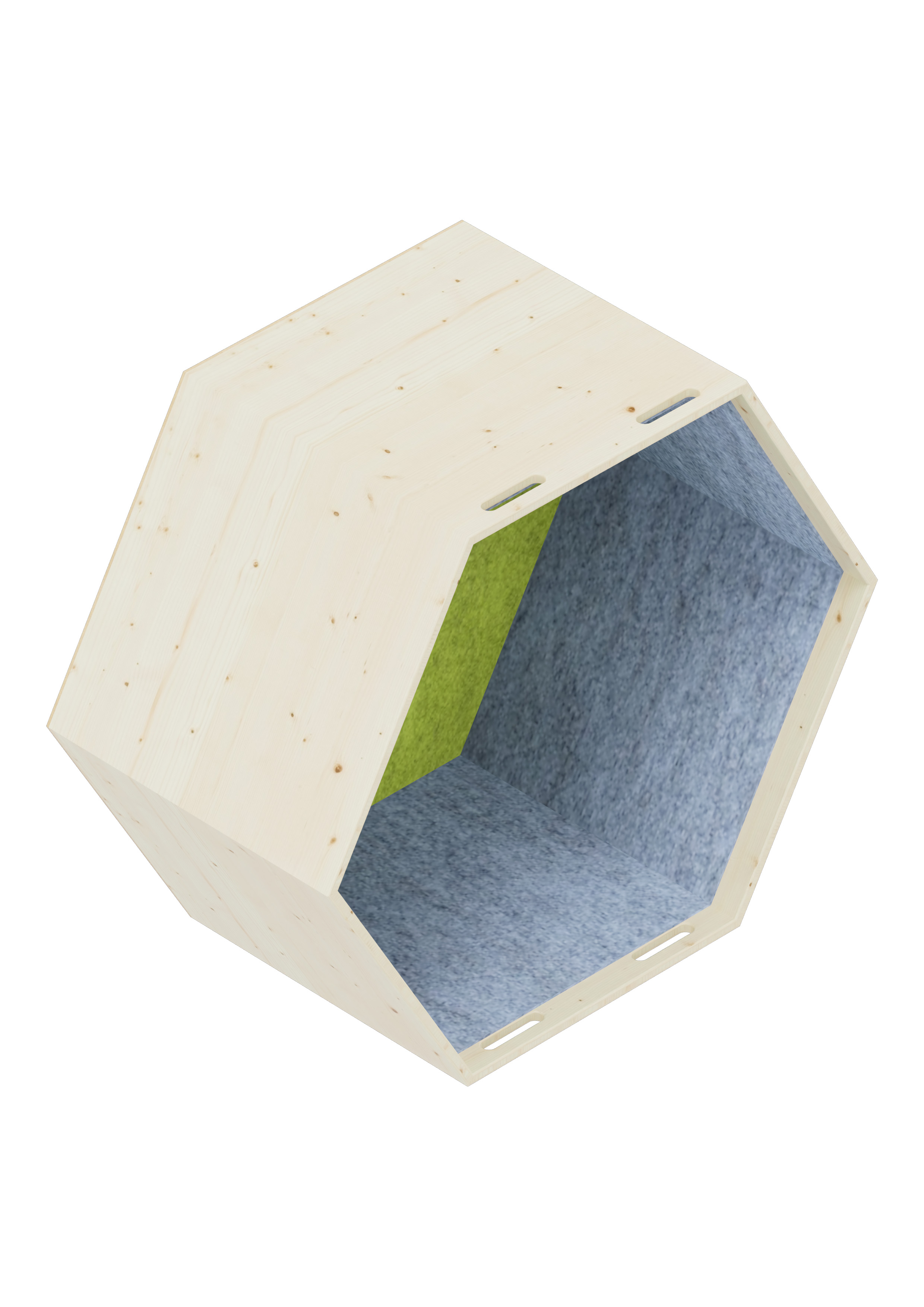 Lernwabe® Flip Ganze Wabe Größe M, Seiten hellblau, Rückwand grün