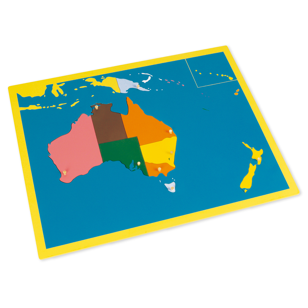 Montessori Puzzlekarte Ozeanien, ca. 57 x 45 cm