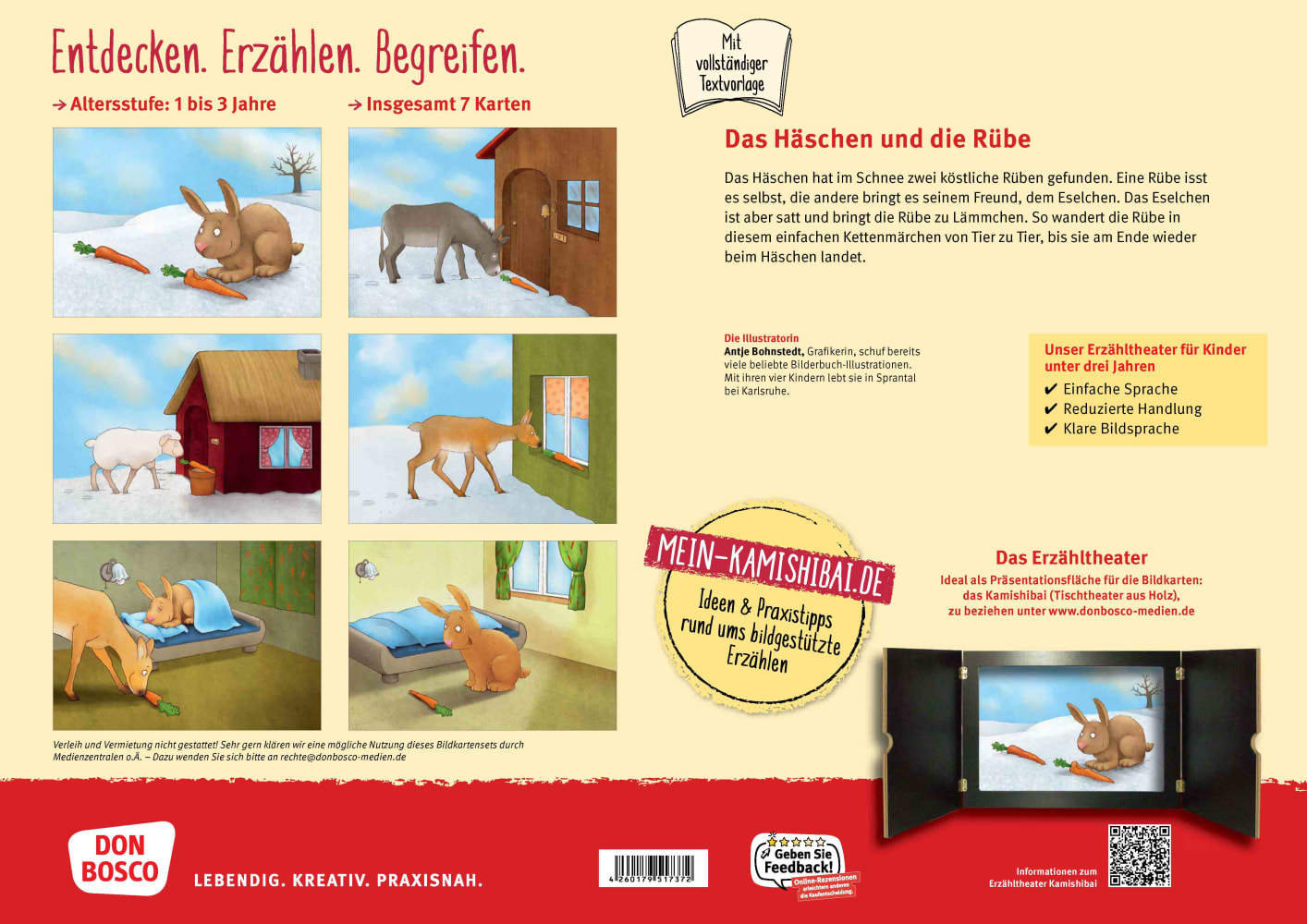 Kamishibai Bildkartenset - Das Häschen und die Rübe, 2-6 Jahre