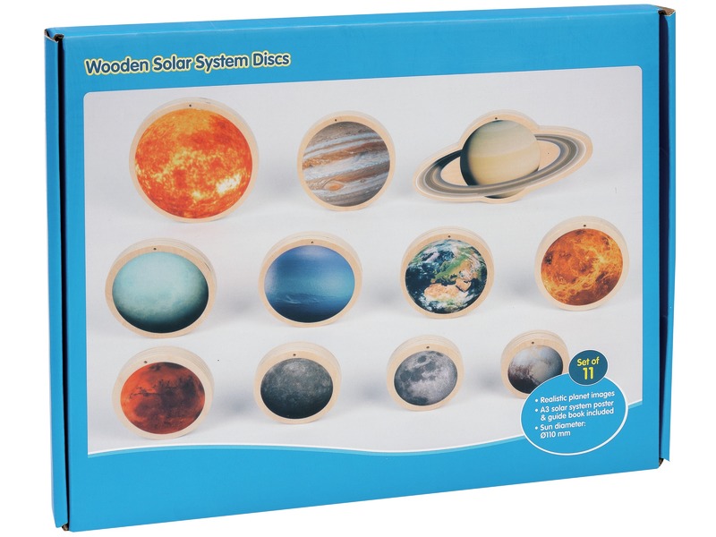Planetenscheiben Sonnensystem, 11 Scheiben mit A3-Poster, ab 3 Jahren
