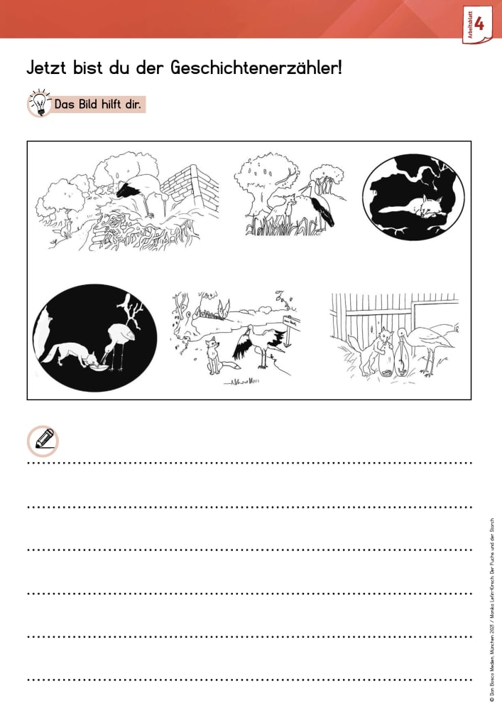 Arbeitsmaterial Der Fuchs und der Storch, 5-11 Jahre