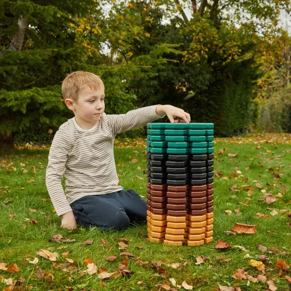 Große Steckblumen, Giant Polydron Octoplay, Starterset, Natural Colors, 21 Teile, aus Recyclingkunststoff, für Kinder