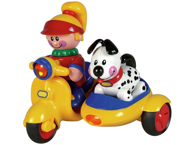 Spielfiguren-Set Motorrad mit Beiwagen, Figur und Hund, ab 1 Jahr