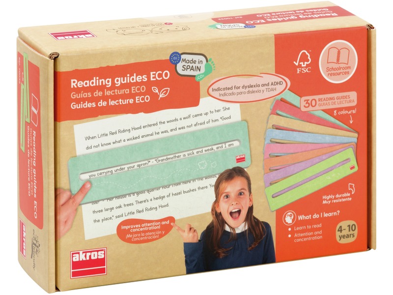 Leselineale Eco aus Pappe, Lesehilfe zum Hervorheben der Zeile, 30 Stück