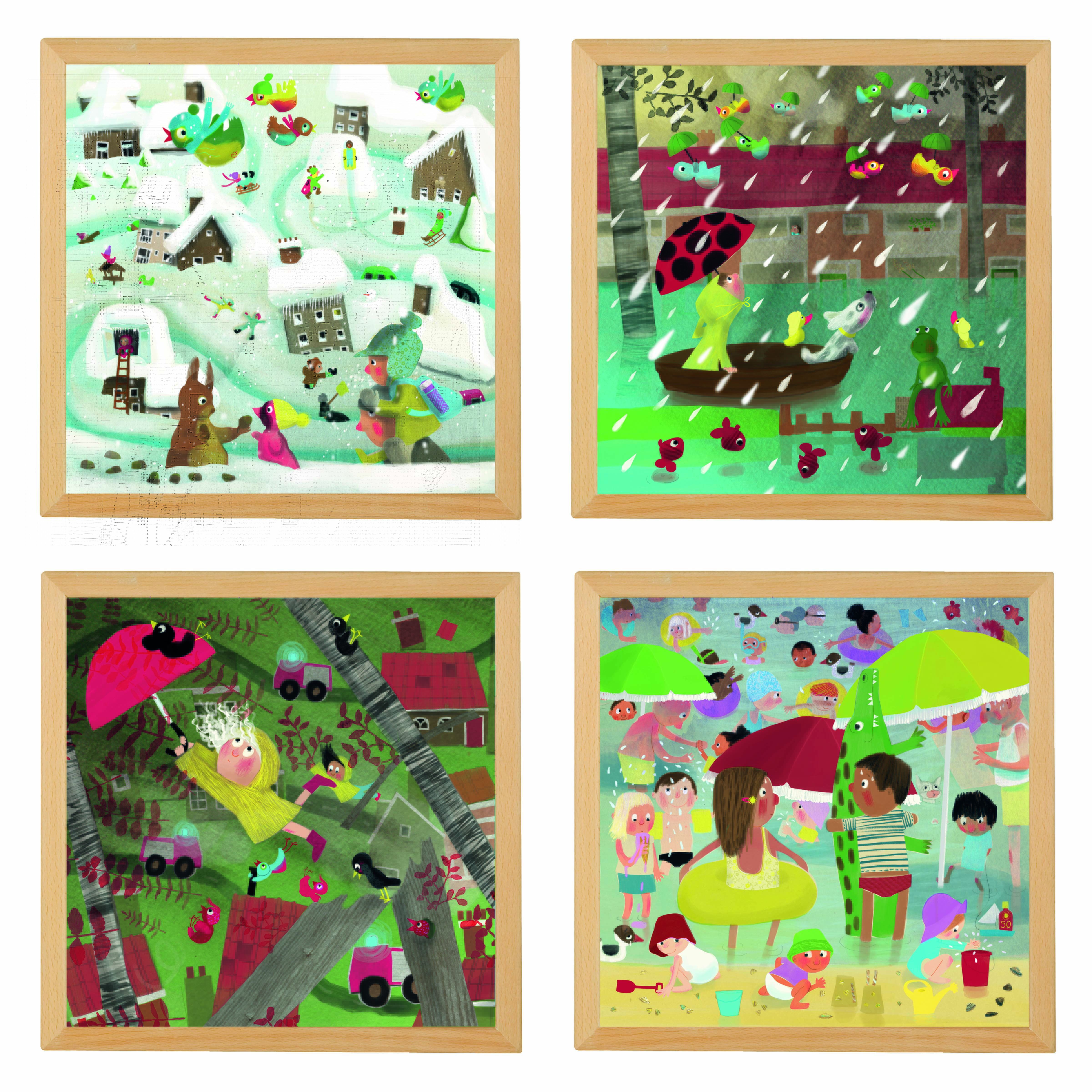 Extremwetter Sammelpaket – 4 Holzpuzzles im Set, ab 3 Jahre