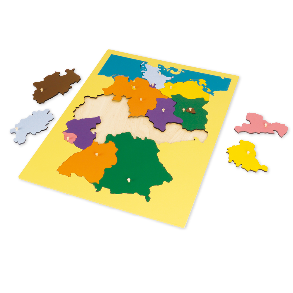 Montessori Puzzlekarte Deutschland, 16 Bundesländer, ca. 57 x 45 cm