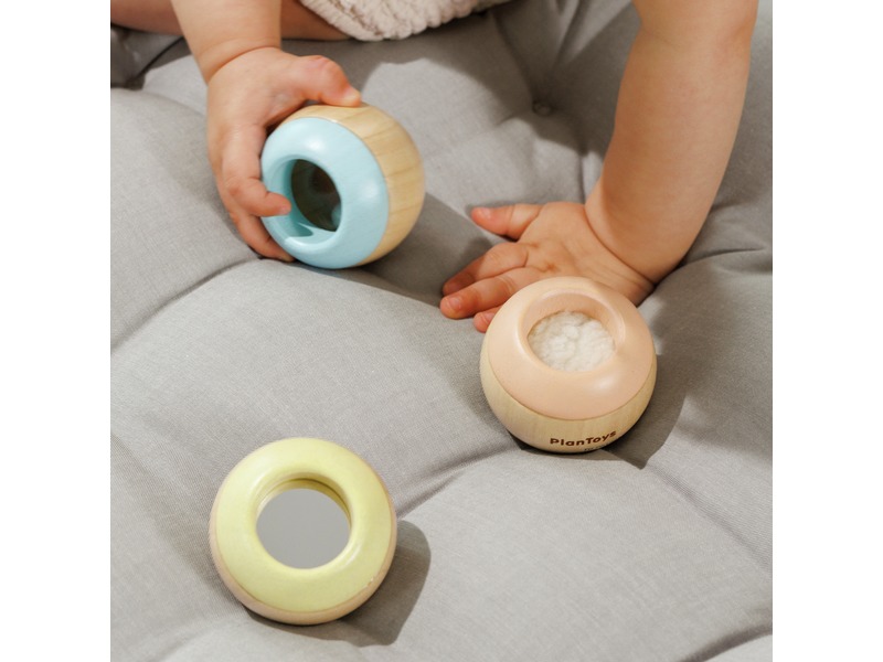 Holzrasseln Sensorik für Babys, 3 Stück, ab 6 Monaten