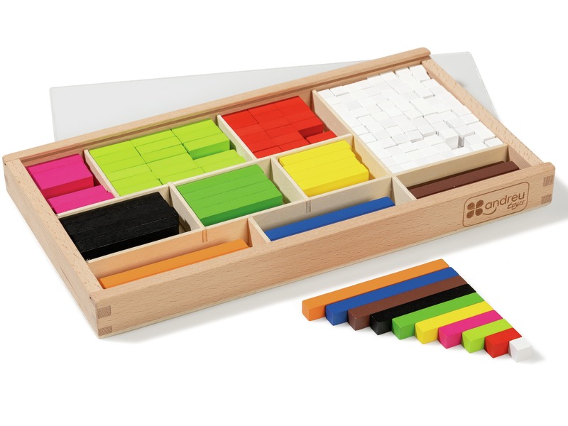 Cuisenaire-Rechenstäbchen aus Holz, 10 Größen und Farben, 308 Stück, ab 3 Jahren