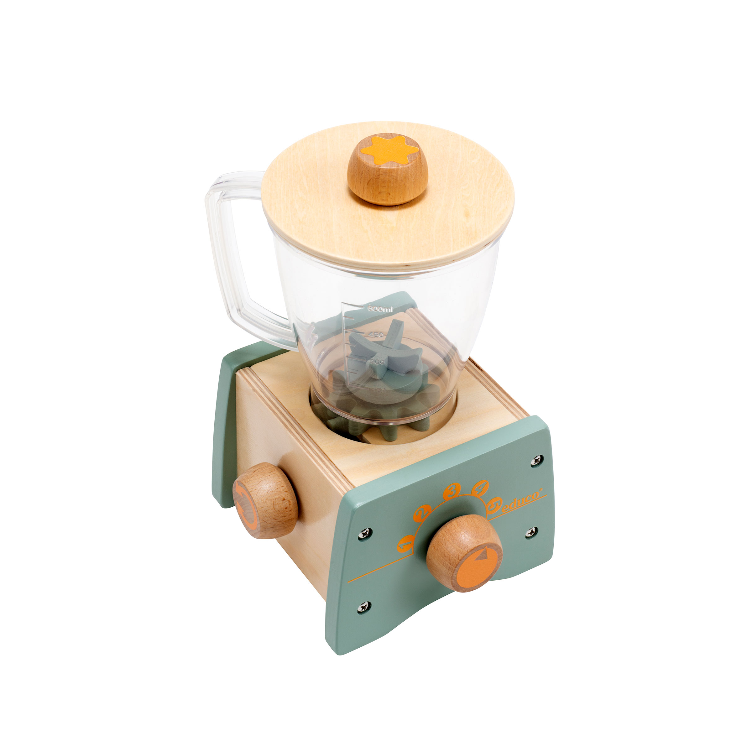 Standmixer aus Holz mit drehbarer Schüssel