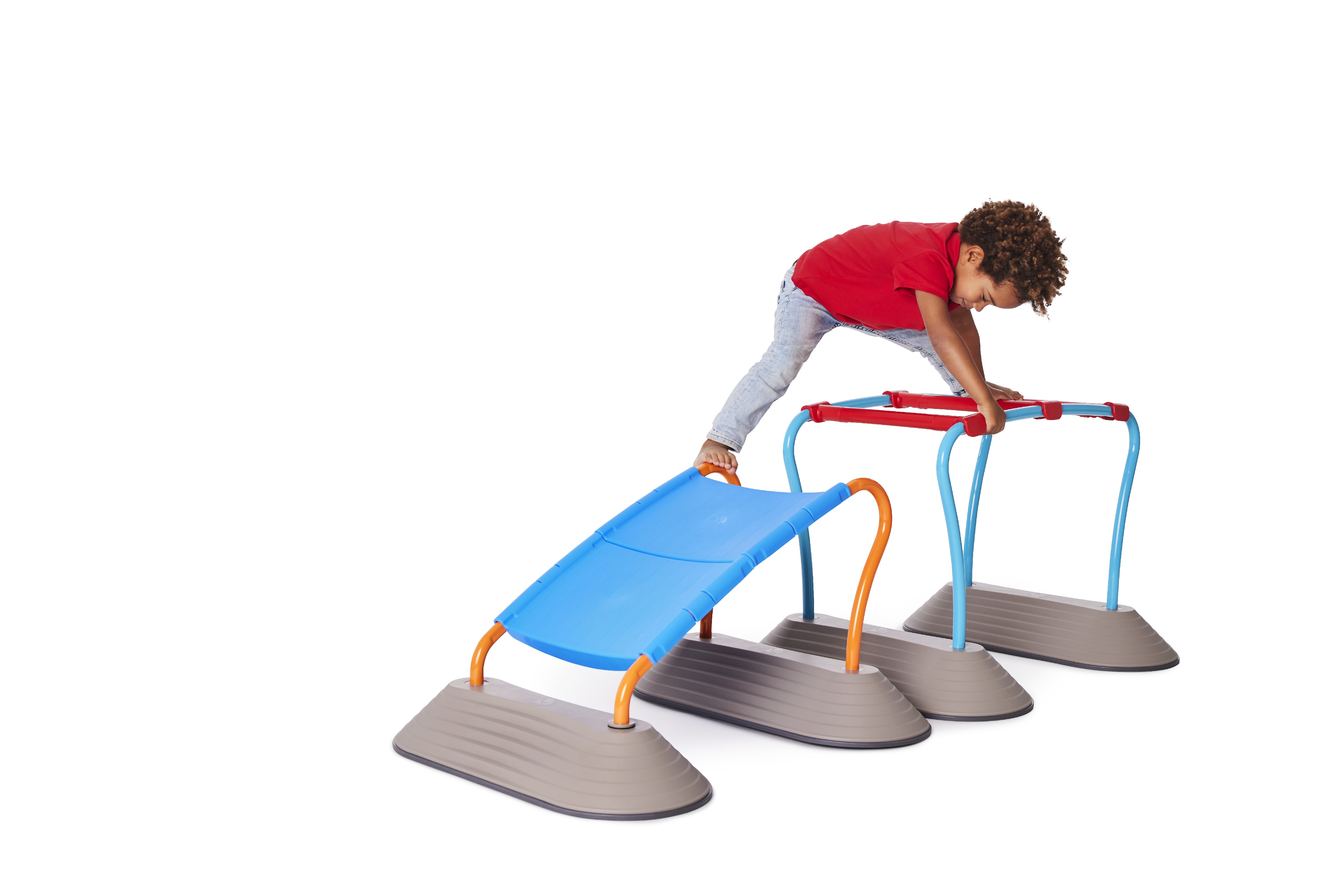 Balance- und Klettergerät, Gonge Mini Parkour Erweiterung, Rutsche, 2er Set, für Kinder, 3-7 Jahre
