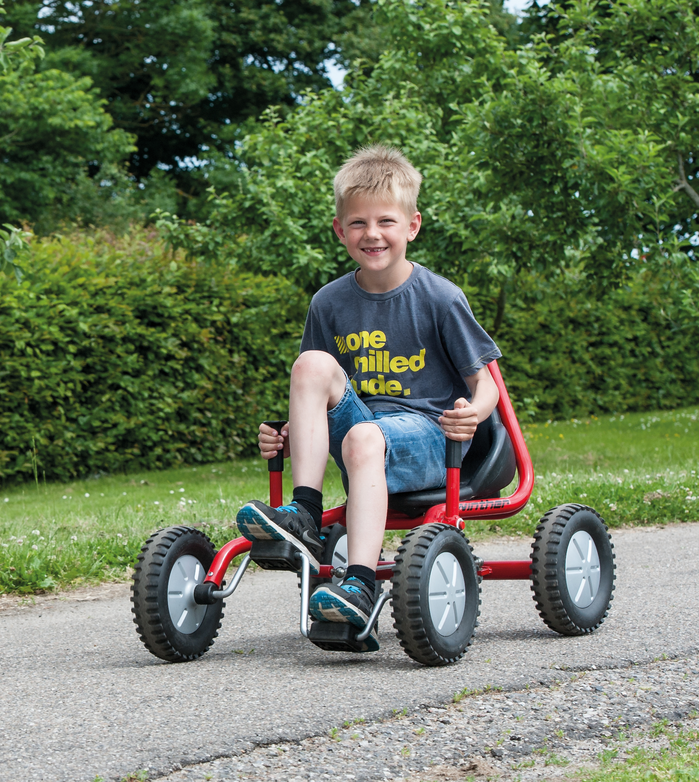 Winther Kart mit seitlichem Lenker, FunCart Large, rot, 6-10 Jahre, VIKING EXPLORER Kinderfahrzeug