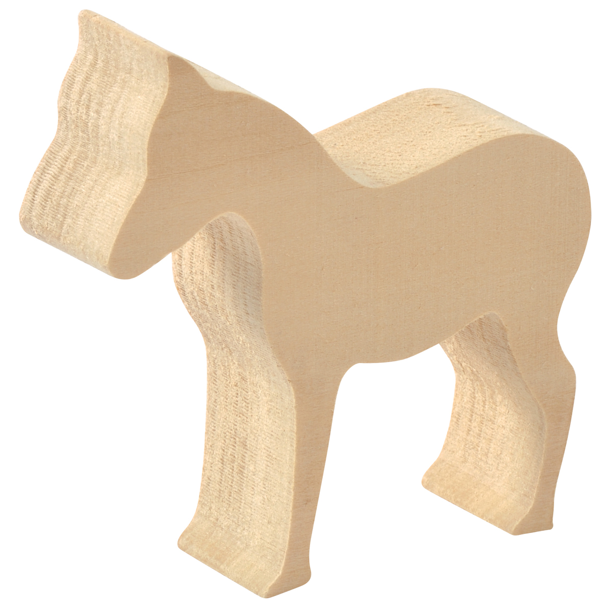 Schnitzholz Bauernhof 3er Set, Lindenholz Rohlinge, Pferd ca. 9 cm