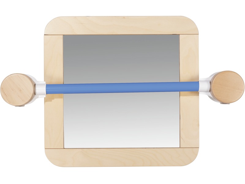 Kleiner Krippenspiegel mit gerader Haltestange und Verbindungen, blau