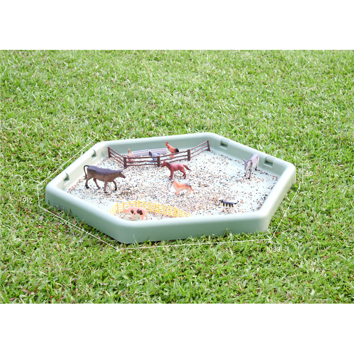 Sechseckiges Spielbrett Salbei 5er Set, 103 x 91 x 8 cm, für Gruppen und Projekte