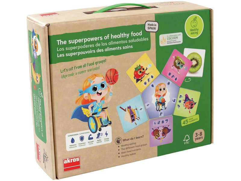Ernährungsspiel Superkräfte gesunder Nahrungsmittel, Kartenspiel, ab 3 Jahren