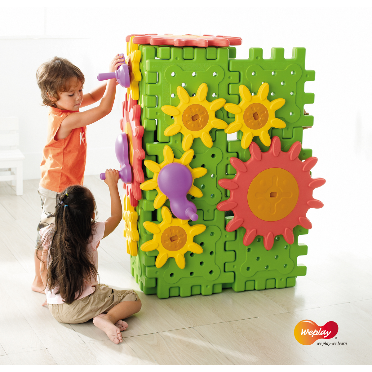 We Block Gears Zahnradset mit Kurbeln und Platten, Ø 52 cm, ab 2 Jahren