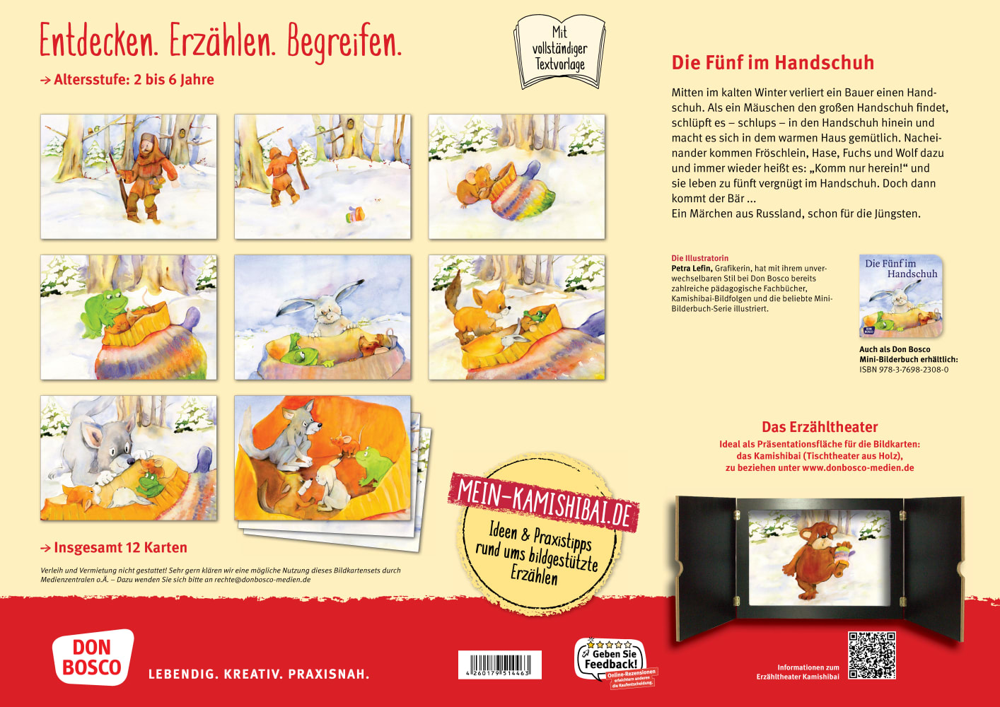 Kamishibai Bildkartenset - Die Fünf im Handschuh, 2-6 Jahre