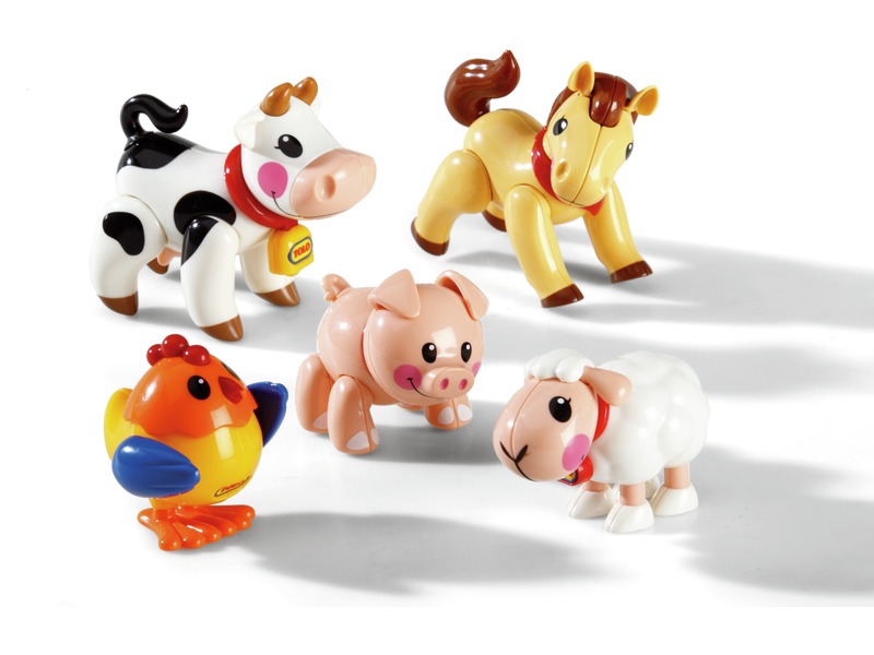 Spielfiguren Bauernhoftiere, Pferd, Schaf, Schwein, Kuh und Huhn, ab 1 Jahr