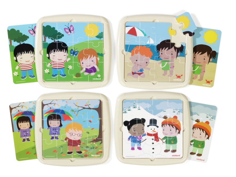 Flexi-Puzzles Jahreszeiten aus weichem Kunststoff, 4 x 12 Teile, ab 2 Jahren