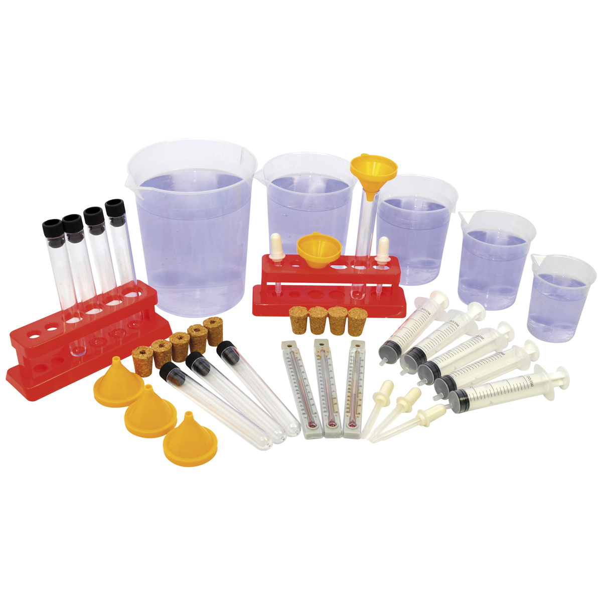 Wasserwerkstatt Experimentierset, 43 Teile, Messbecher, Reagenzgläser, Pipetten
