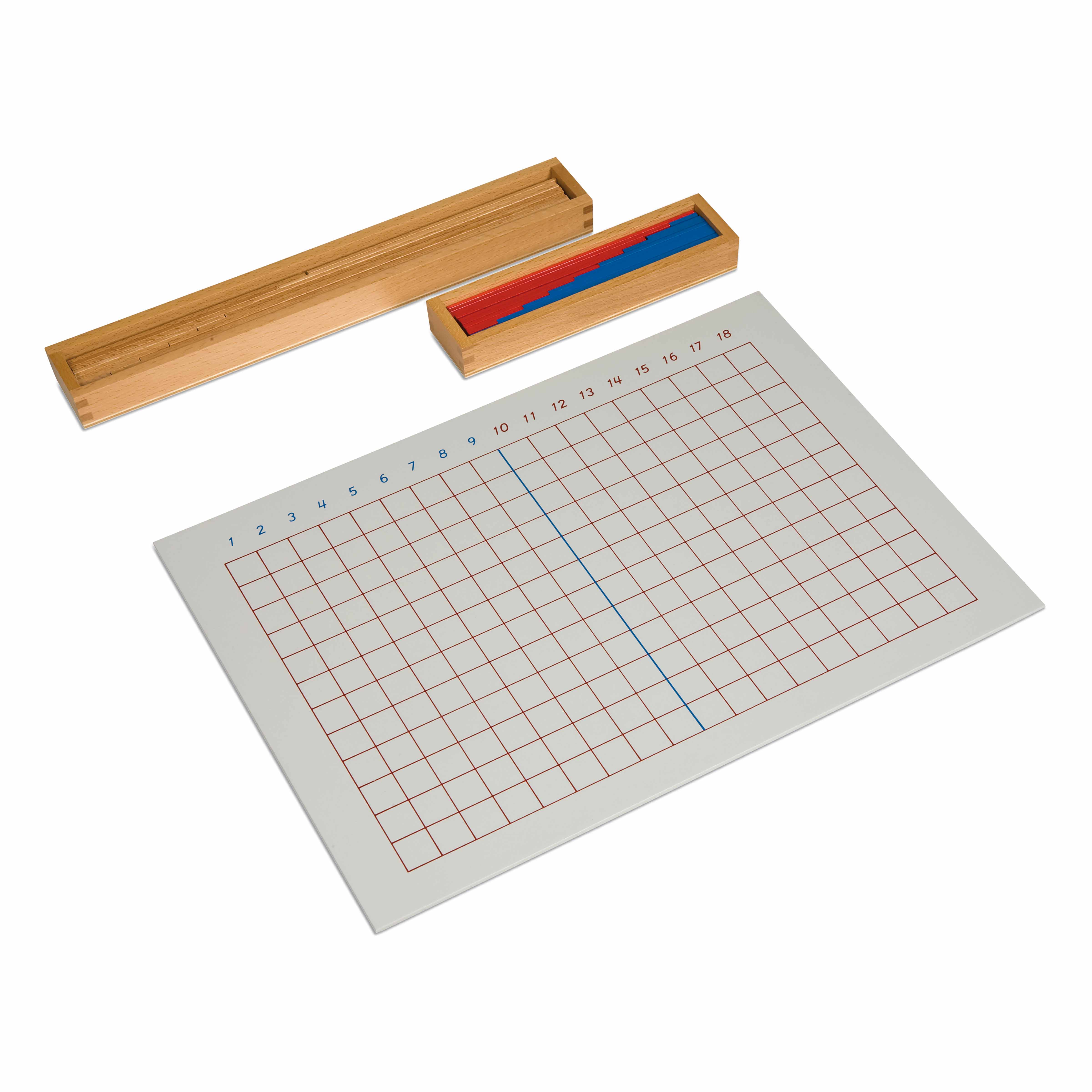 Streifenbrett zur Subtraktion - Montessori Mathematik